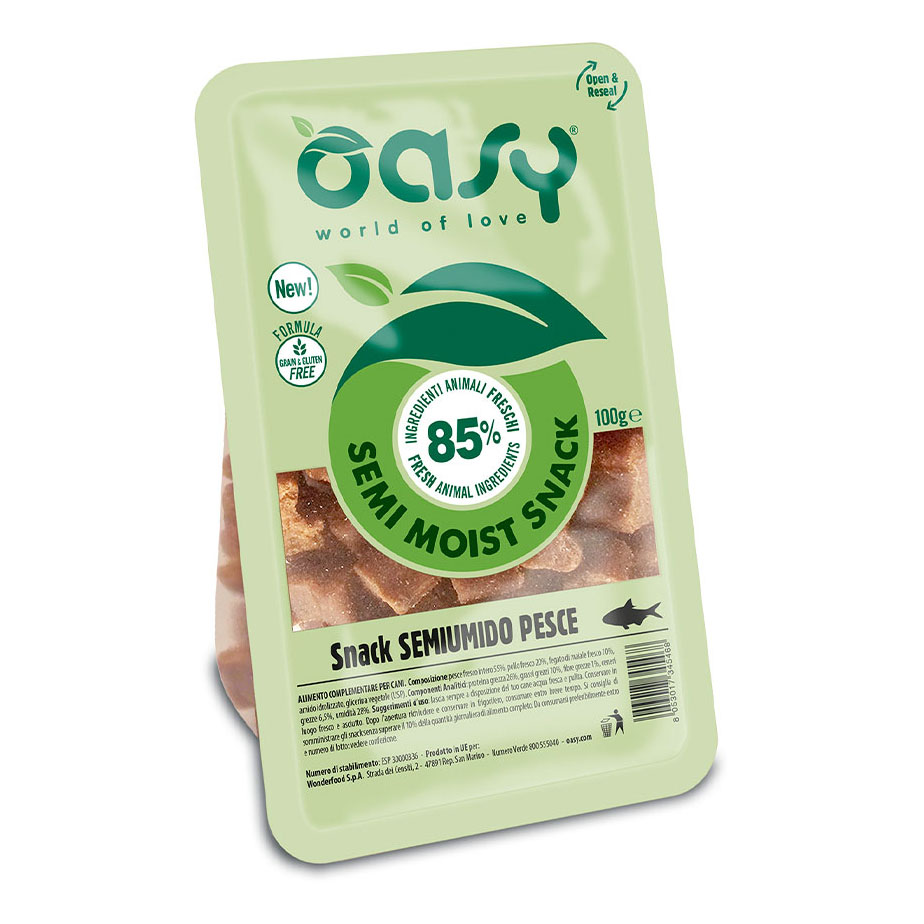 foto del prodotto oasy cane snack semiumido pesce 100 gr