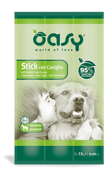 foto del prodotto oasy cane snack stick coniglio cf. 3x12 gr