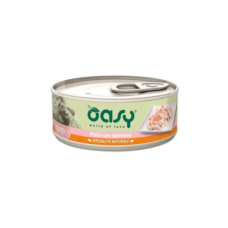 foto del prodotto oasy cane specialita 039 naturali adulto pollo amp salmone 150 gr