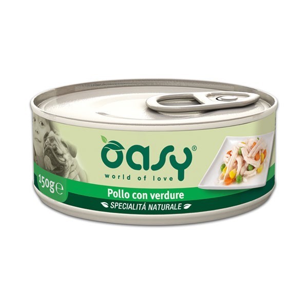 foto del prodotto oasy cane specialita 039 naturali adulto pollo amp verdure 150 gr