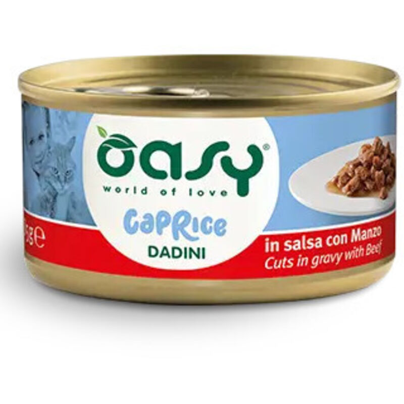 foto del prodotto oasy caprice dadini per gatti da 85 gr