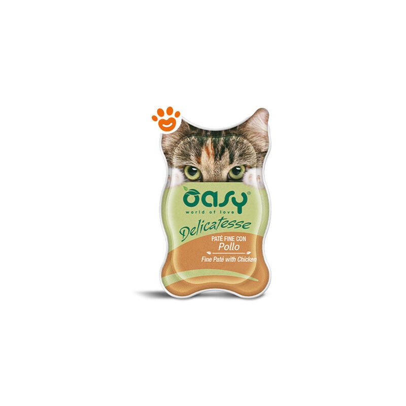 foto del prodotto oasy cat delicatesse pat con pollo - oasy cat delicatesse pat con pollo - vaschetta da 85 gr