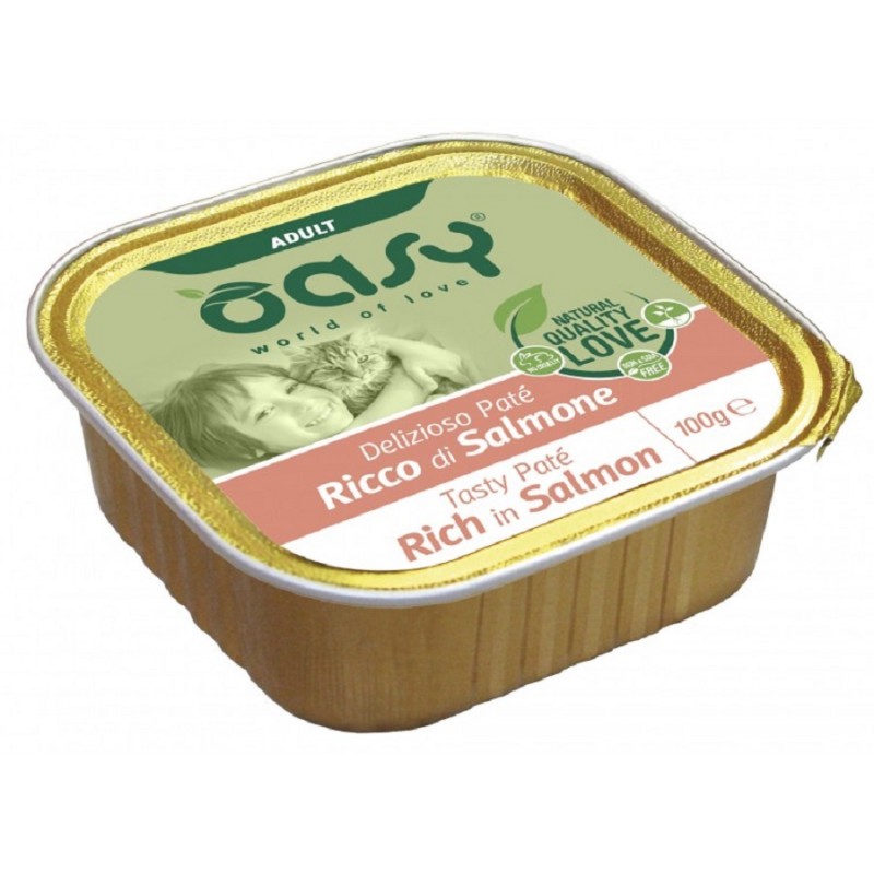 foto del prodotto oasy cat delizioso pat adult salmone cat delizioso pat adult salmone vaschetta da 100 gr