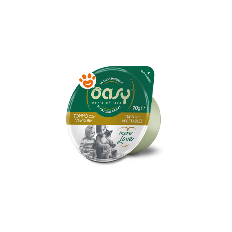foto del prodotto oasy cat more love green cup tonno con verdure cat more love green cup tonno con verdure vaschetta da 70 gr