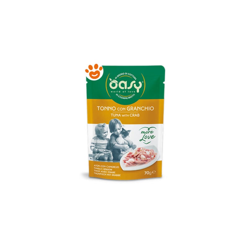 foto del prodotto oasy cat more love tonno con granchio cat more love tonno con granchio vaschetta da 70 gr