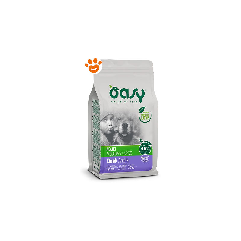 foto del prodotto oasy dog adult medium large monoproteico anatra dog adult medium large monoproteico anatra sacco da 2,5 kg, any