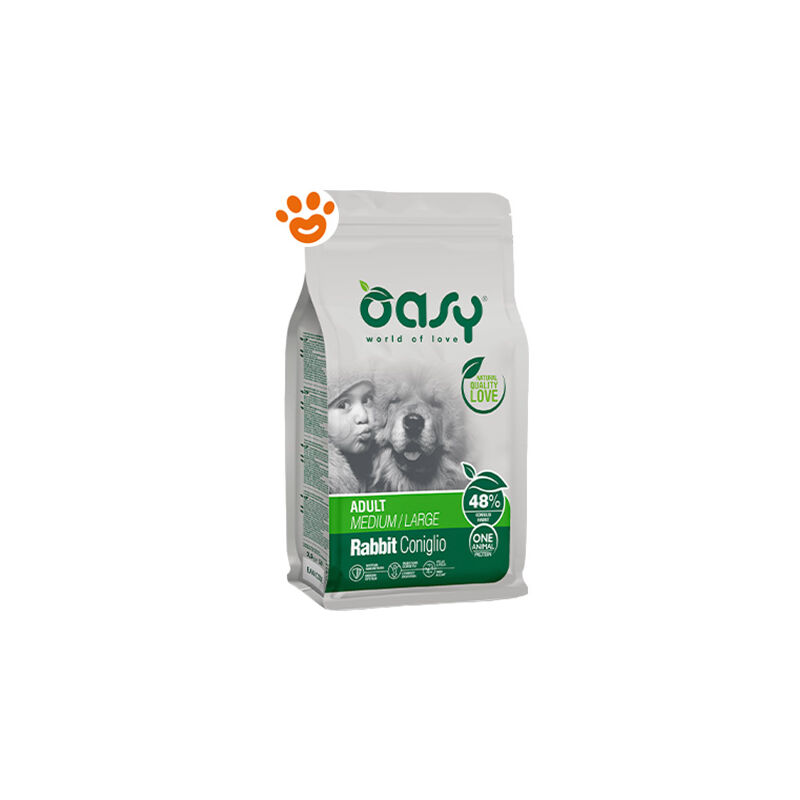 foto del prodotto oasy dog adult medium large monoproteico coniglio dog adult medium large monoproteico coniglio sacco da 2,5 kg