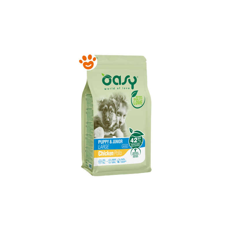 foto del prodotto oasy dog lifestage puppy e junior large pollo dog lifestage puppy e junior large pollo sacco da 12 kg