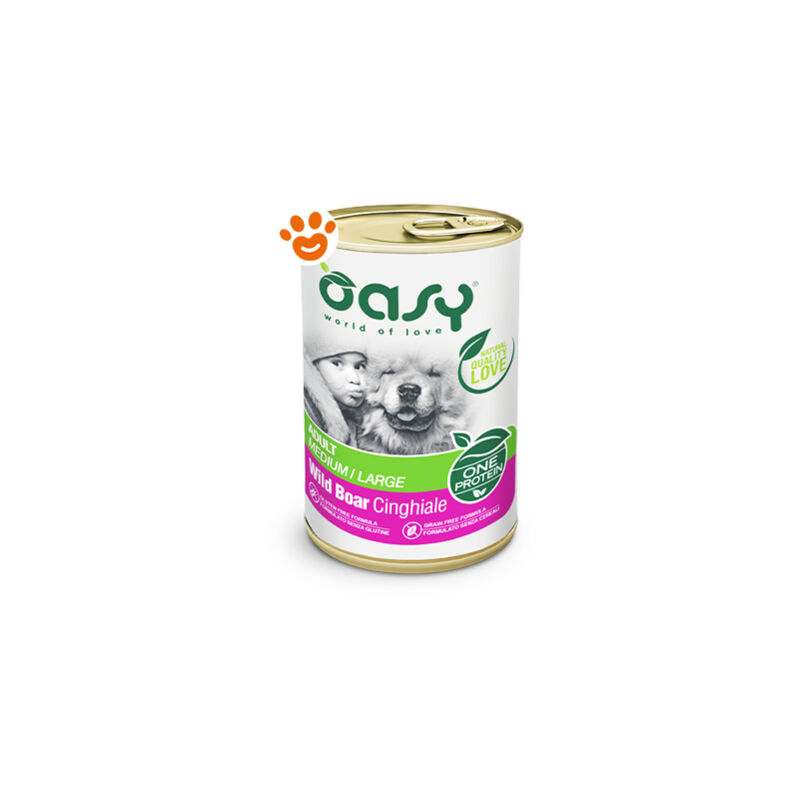 foto del prodotto oasy dog one protein adult medium large cinghiale dog one protein adult medium large cinghiale lattina da 400 gr