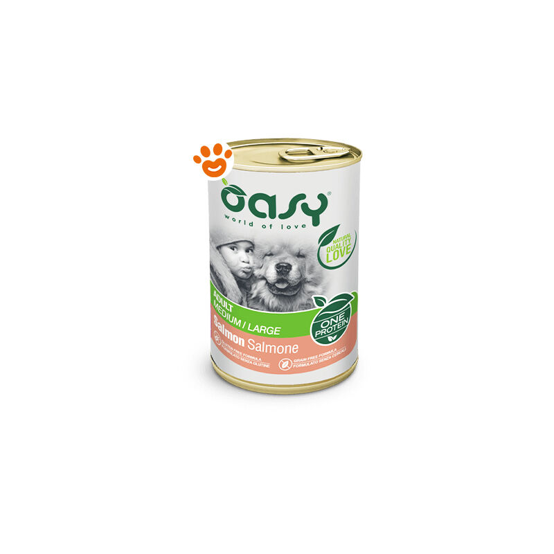 foto del prodotto oasy dog one protein adult medium large salmone dog one protein adult medium large salmone lattina da 400 gr