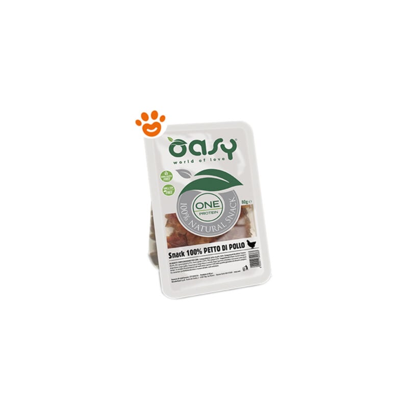foto del prodotto oasy dog snack one protein con petto di pollo dog snack one protein con petto di pollo confezione da 80 gr