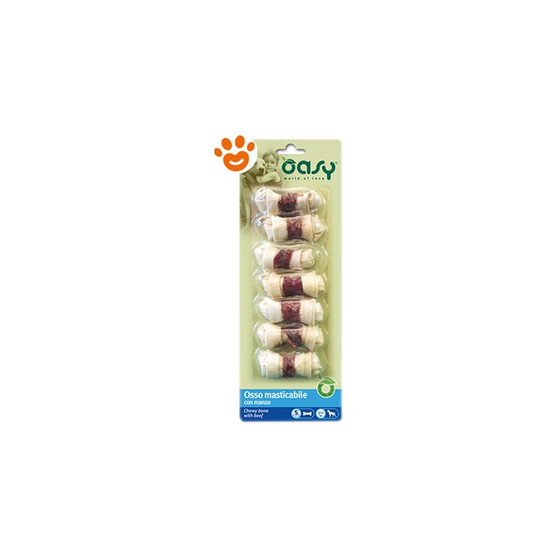 foto del prodotto oasy dog snack osso masticabile al manzo taglia small 2 12 kg dog snack osso masticabile al manzo taglia small 2 12 kg confezione da 85 gr