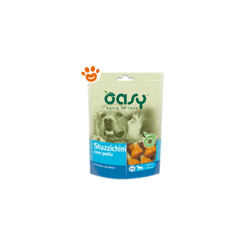 foto del prodotto oasy dog snack stuzzichini con pollo dog snack stuzzichini con pollo confezione da 100 gr