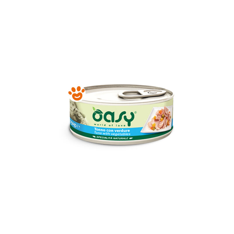 foto del prodotto oasy dog specialit naturali tonno con verdure oasy dog specialit naturali tonno con verdure lattina da 150 gr