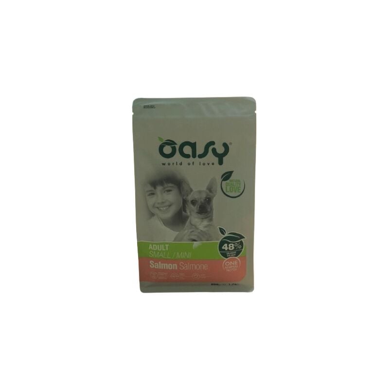 foto del prodotto oasy dry dog oap adult small mini salmone 800 gr