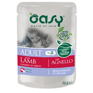 foto del prodotto oasy gatto bocconcini in salsa adulto agnello 85 gr