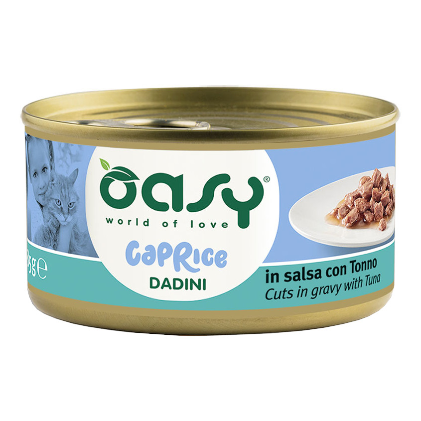 foto del prodotto oasy gatto caprice dadini in salsa adulto tonno 85 gr