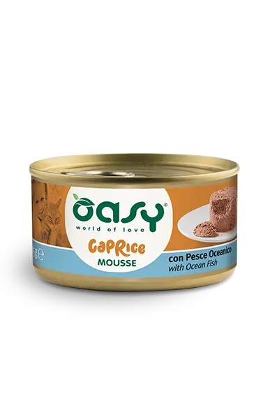 foto del prodotto oasy gatto caprice mousse adulto pesce oceanico 85 gr