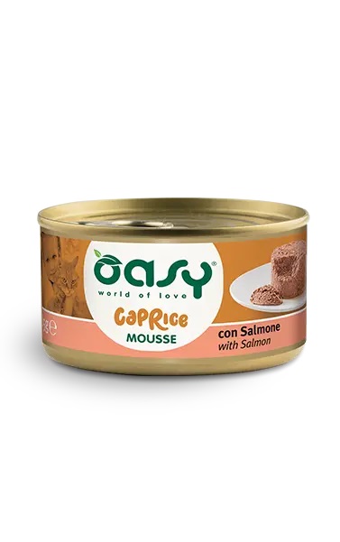 foto del prodotto oasy gatto caprice mousse adulto salmone 85 gr