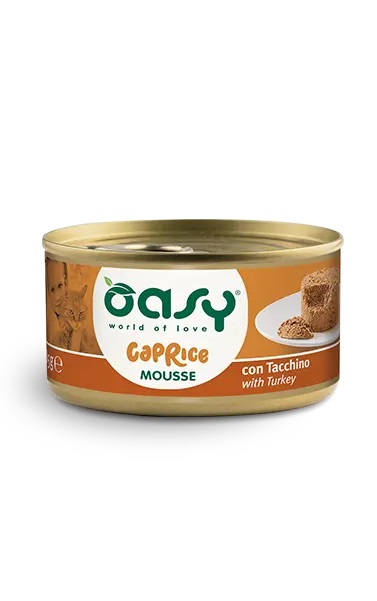 foto del prodotto oasy gatto caprice mousse adulto tacchino 85 gr
