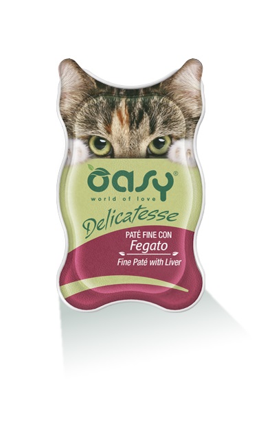 foto del prodotto oasy gatto delicatesse pate 039 adulto fegato 85 gr
