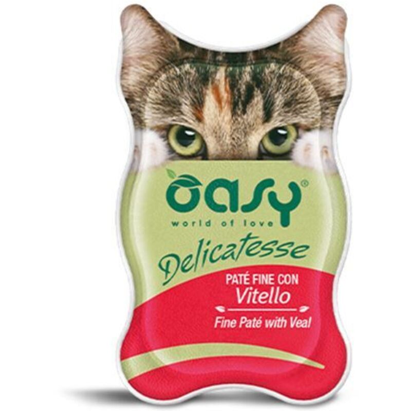 foto del prodotto oasy gatto delicatesse pate 039 adulto vitello 85 gr