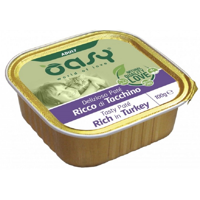 foto del prodotto oasy gatto delizioso pate 039 adulto tacchino 100 gr