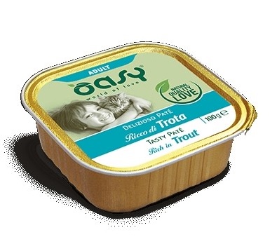 foto del prodotto oasy gatto delizioso pate 039 adulto trota 100 gr