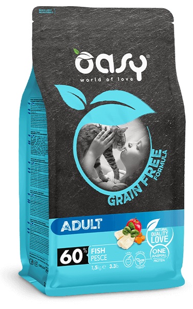 foto del prodotto oasy gatto grain free adulto pesce 300 gr