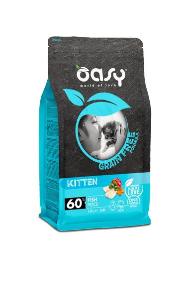 foto del prodotto oasy gatto grain free kitten pesce 7,5 kg