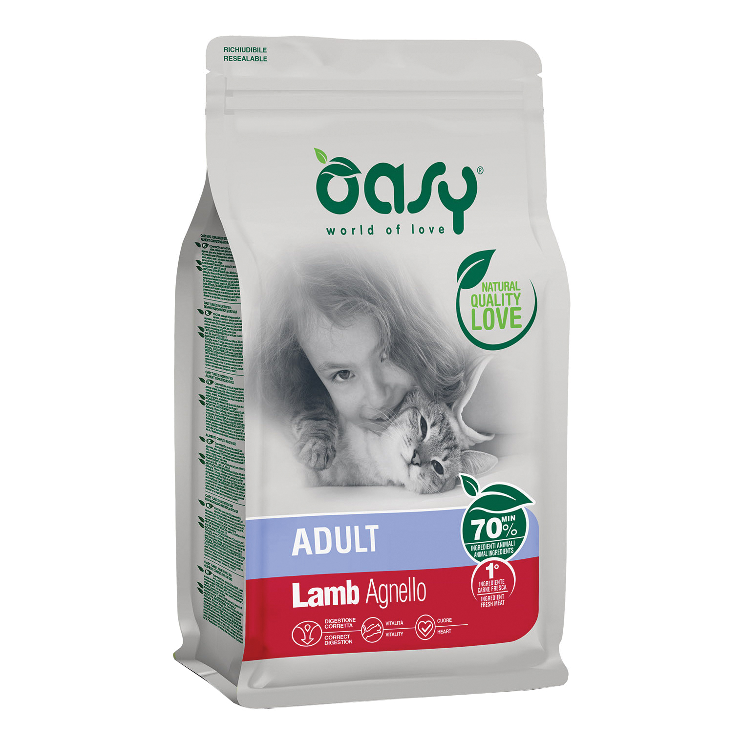 foto del prodotto oasy gatto lifestage adulto agnello 1,5 kg new pack