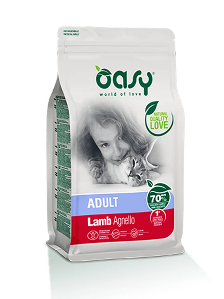 foto del prodotto oasy gatto lifestage adulto agnello 300 gr new pack