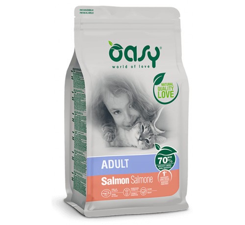 foto del prodotto oasy gatto lifestage adulto salmone 300 gr new pack