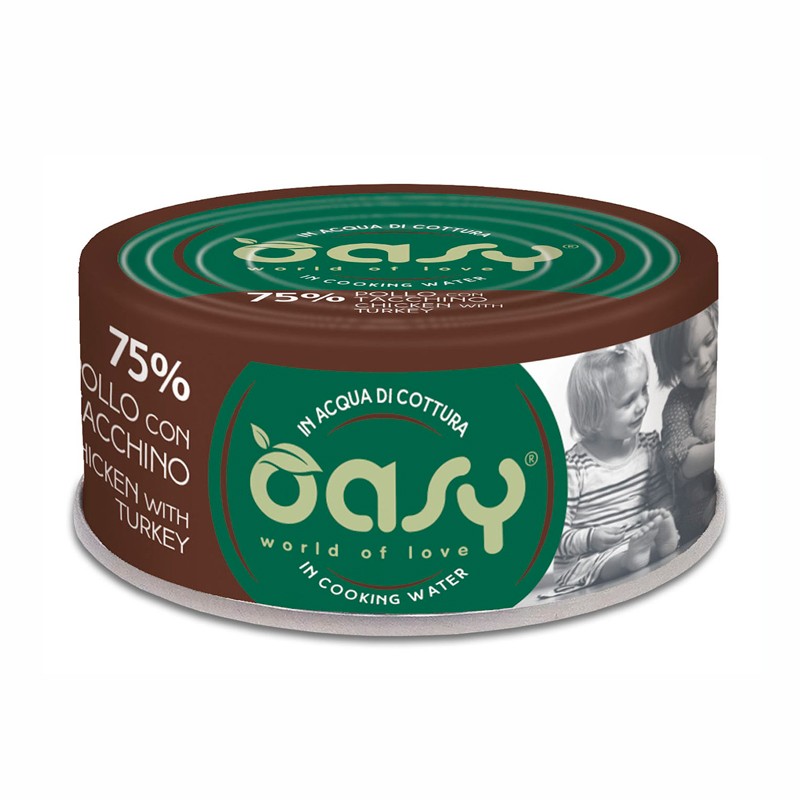 foto del prodotto oasy gatto more love in lattina adulto pollo amp tacchino 70 gr