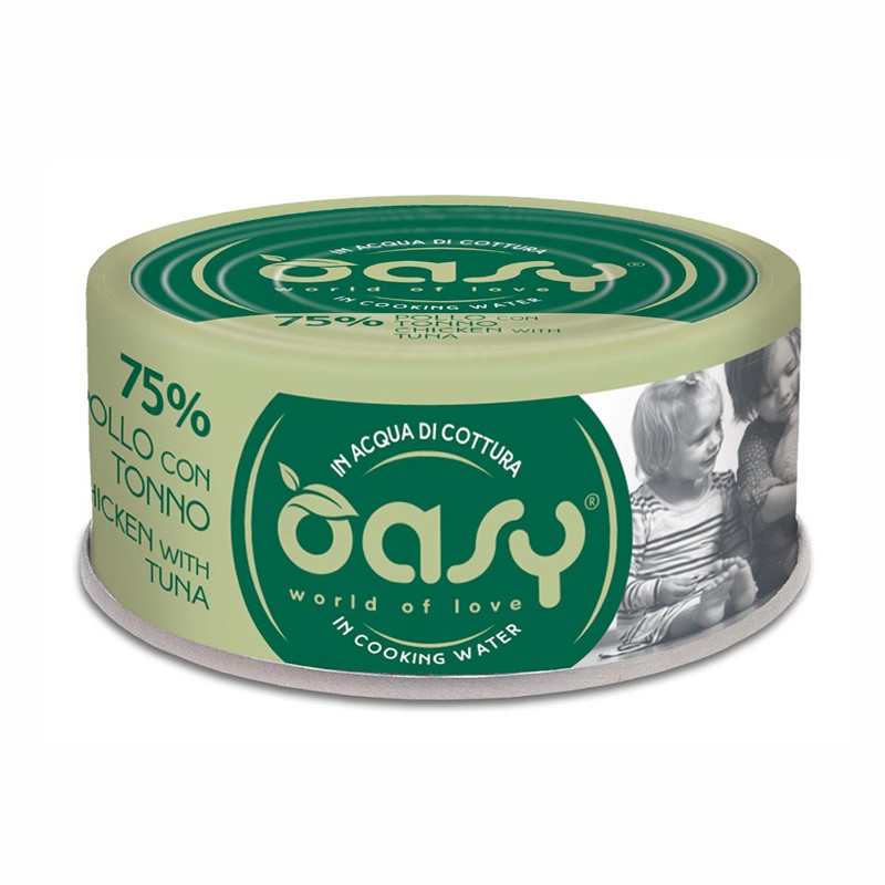 foto del prodotto oasy gatto more love in lattina adulto pollo amp tonno 70 gr