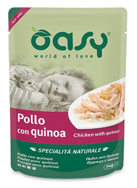 foto del prodotto oasy gatto specialita 039 naturali in busta adulto pollo amp quinoa 70 gr