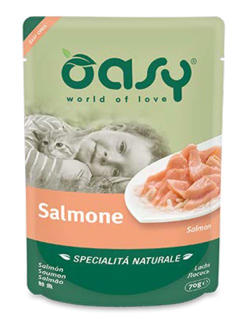 foto del prodotto oasy gatto specialita 039 naturali in busta adulto salmone 70 gr
