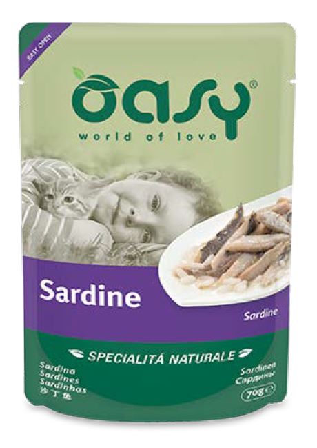 foto del prodotto oasy gatto specialita 039 naturali in busta adulto sardine 70 gr