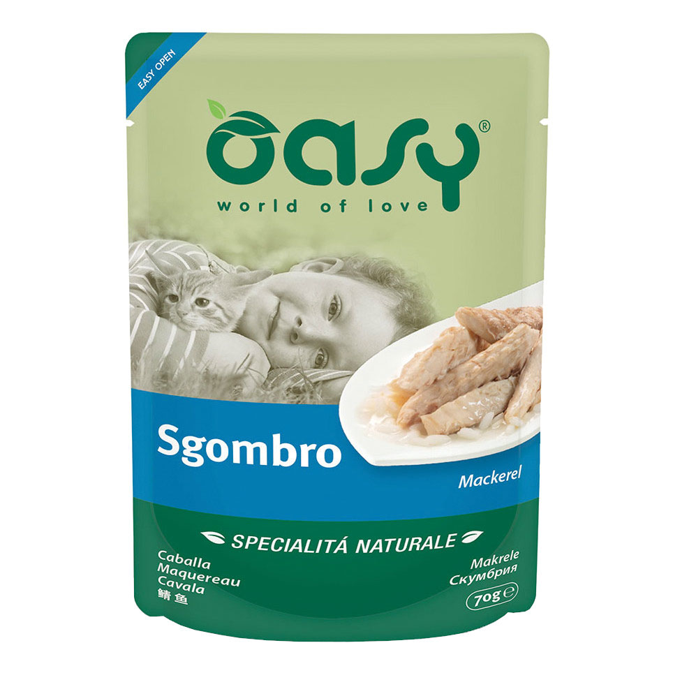 foto del prodotto oasy gatto specialita 039 naturali in busta adulto sgombro 70 gr