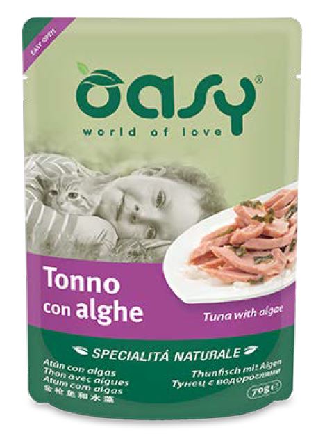 foto del prodotto oasy gatto specialita 039 naturali in busta adulto tonno amp alga 70 gr
