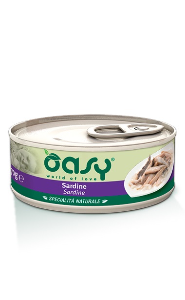 foto del prodotto oasy gatto specialita 039 naturali in lattina adulto sardine 150 gr