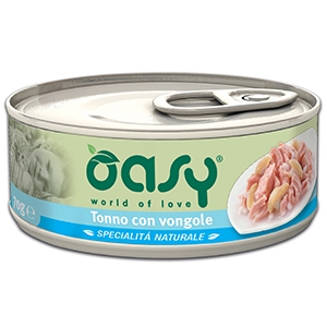 foto del prodotto oasy gatto specialita 039 naturali in lattina adulto tonno amp vongole 150 gr