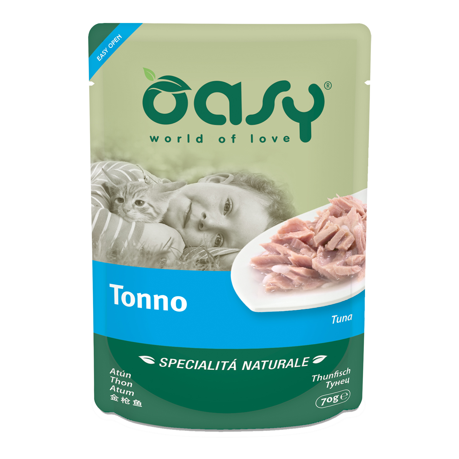 foto del prodotto oasy gatto specialita' naturali in busta adulto tonno 70 gr