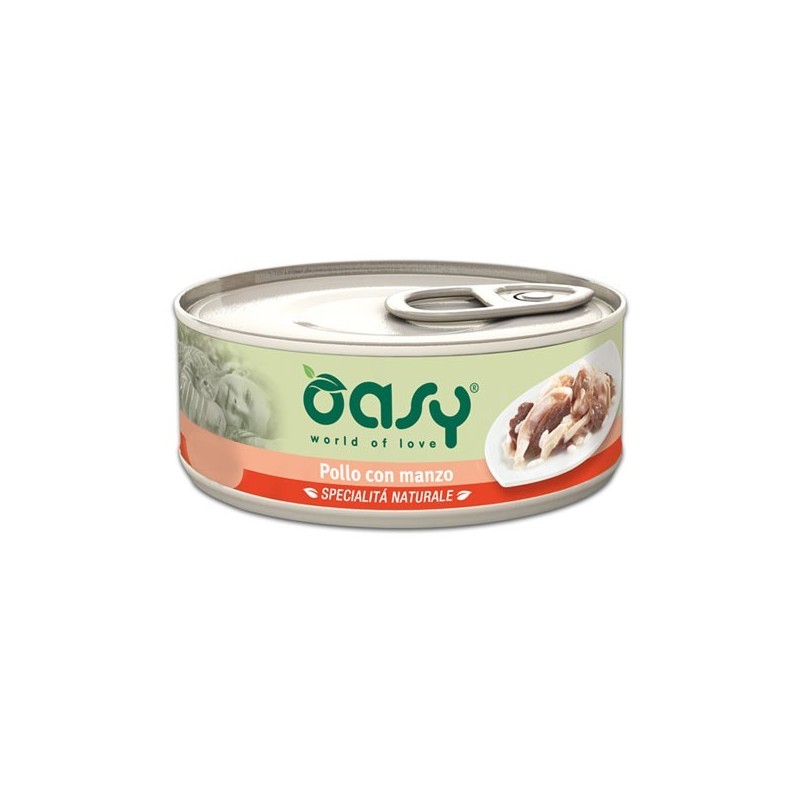 foto del prodotto oasy gatto specialita' naturali in lattina adulto pollo &amp; manzo 150 gr