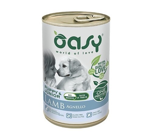 foto del prodotto oasy monoproteico per cane puppy con agnello da 400 gr