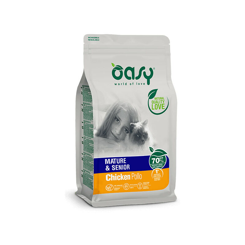 foto del prodotto oasy per gatto mature senior con pollo da 300 gr