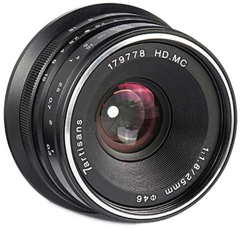 foto del prodotto obiettivo 7artisans 25mm f1.8 attacco fuji x