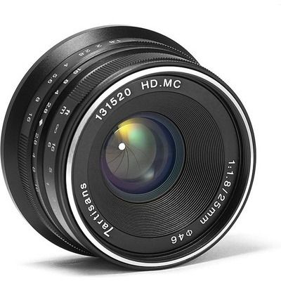 foto del prodotto obiettivo 7artisans 25mm f1.8 attacco micro 4 3