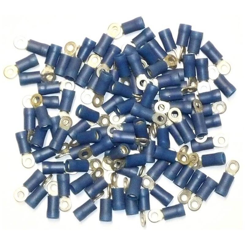 foto del prodotto oc pro connettori elettrici a 3 occhielli, sacchetto blu da 100 connettori