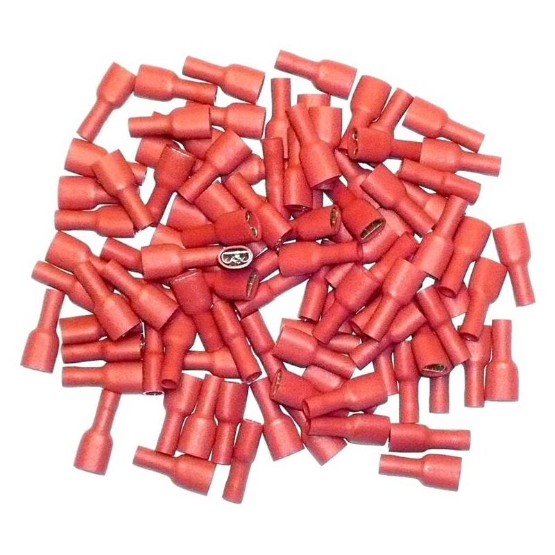 foto del prodotto oc pro connettori elettrici femmina a crimpare completamente isolati rosso 6.3
